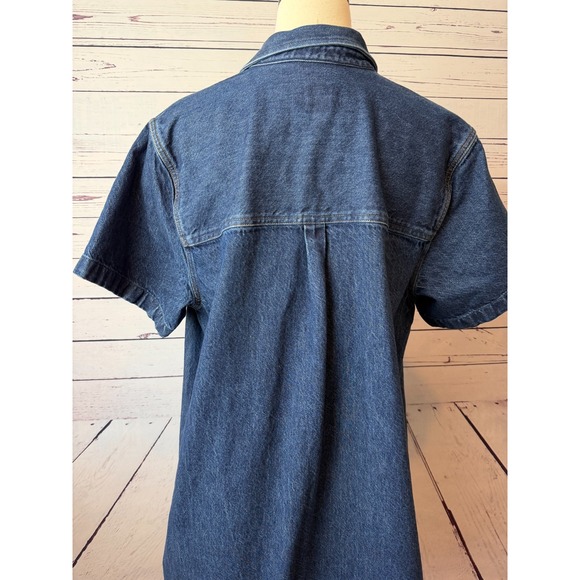 GAP Denim Dress Jean size XLT XL Tall Extra large Popover A Line Pockets Y2K 80s - Picture 14 of 14